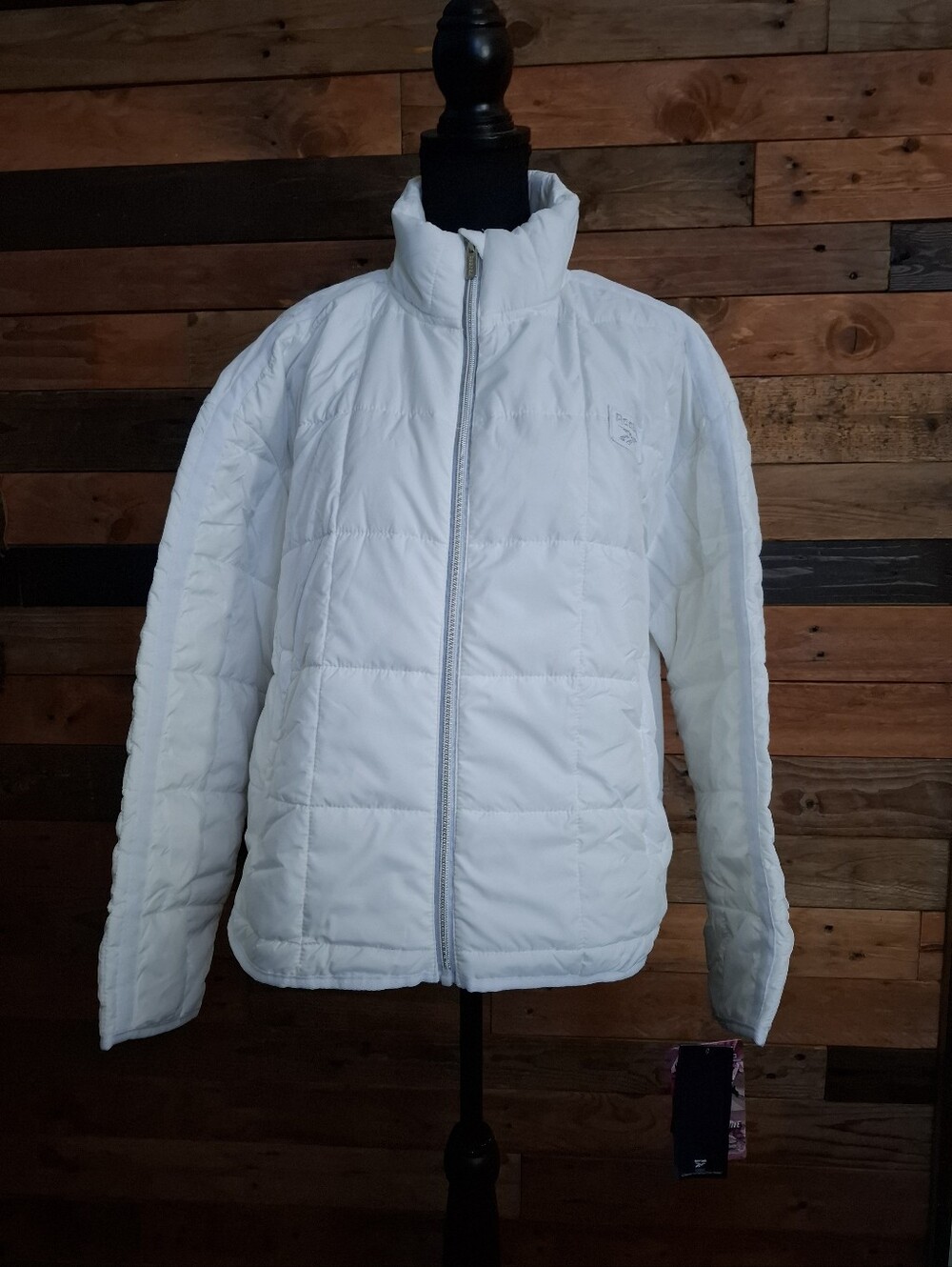 NWT Reebok White Puffer Jacket Coat - Large